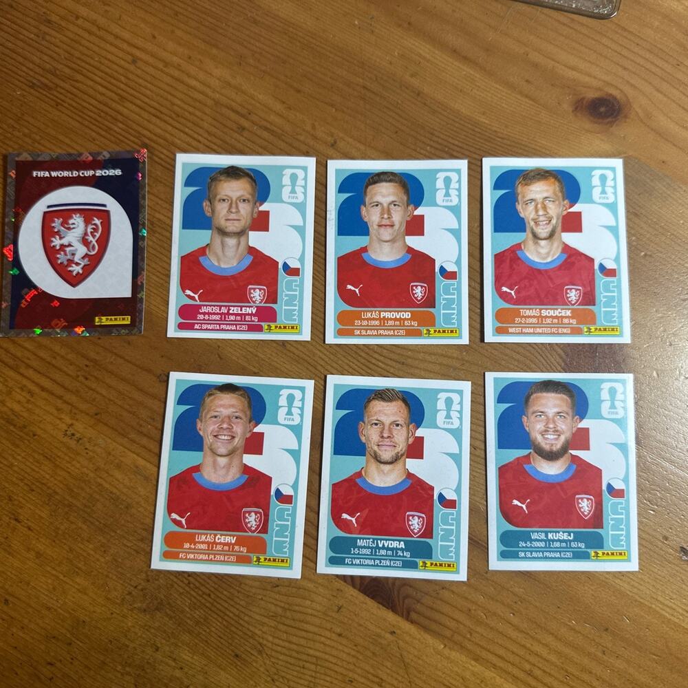 2026 Panini FIFA World Cup Stickers Czechia/ Czech Republic Lot Of 7 Stickers
